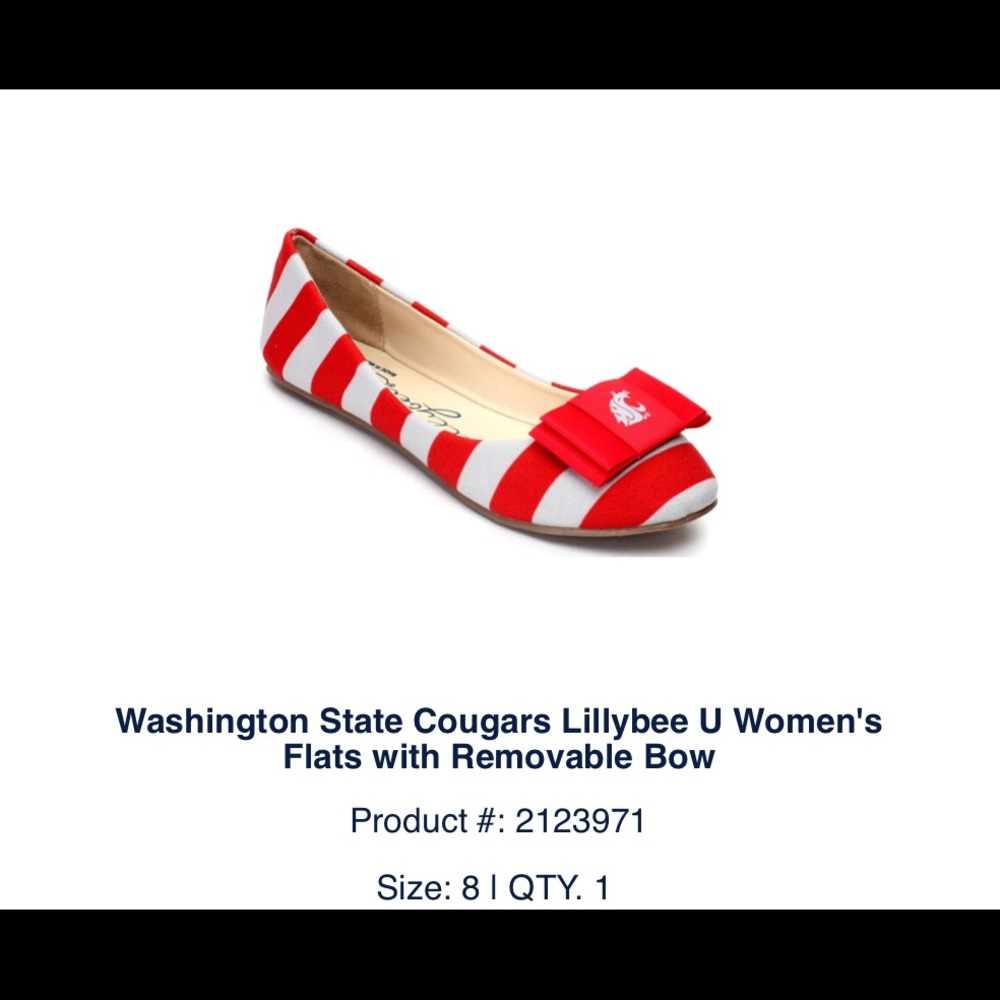 🎉SALE! Lillybee U Flats - NIB Wash. State Univ.